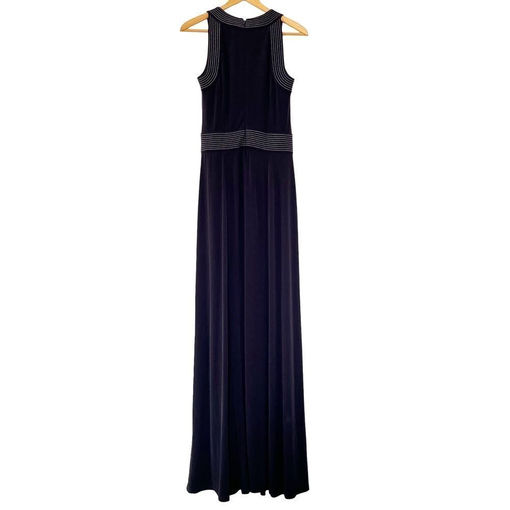 Michael Kors Black Evening Gown High Neck Slit Maxi Dress Size 4 - Picture 3 of 11
